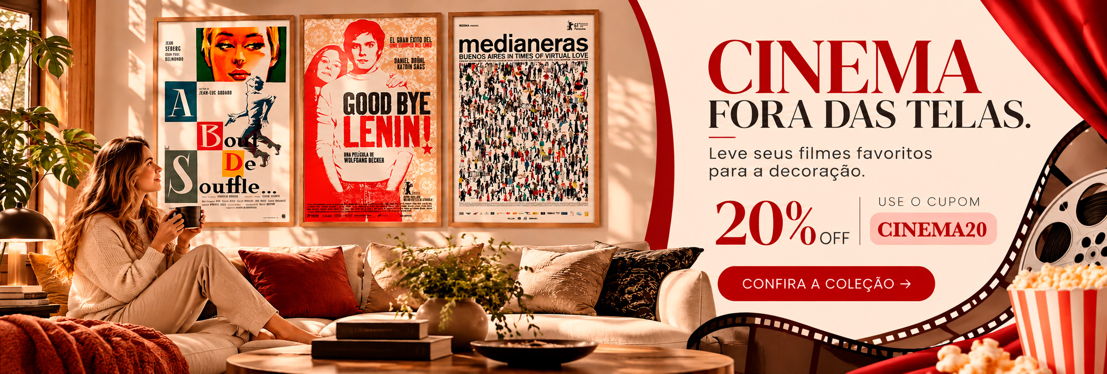 Quadros de Cinema com 20% de desconto