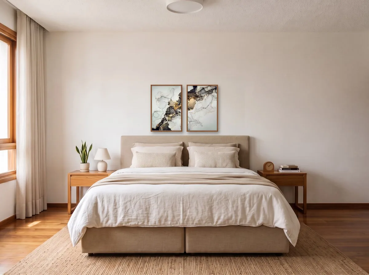 Duo 40×60 com caixa freijó em quarto
