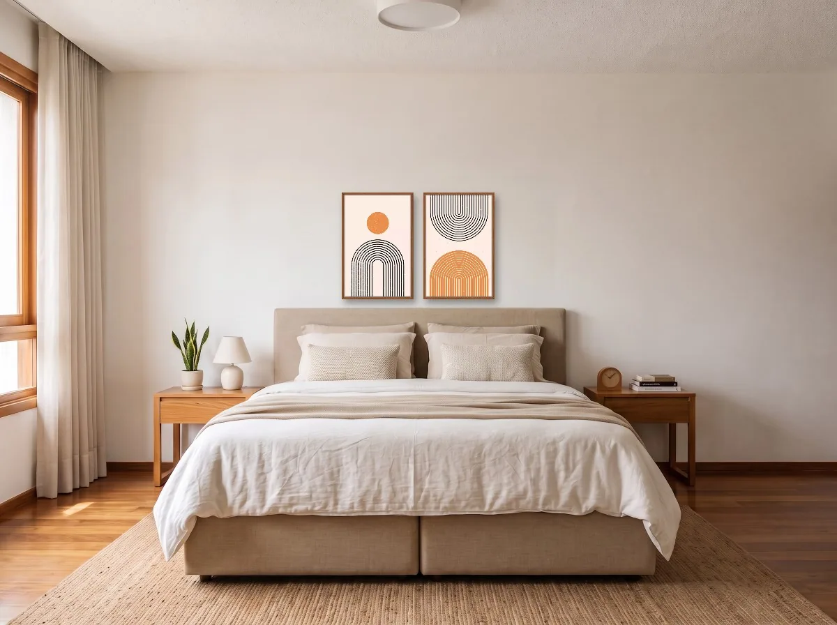 Duo 40×60 com caixa freijó em quarto