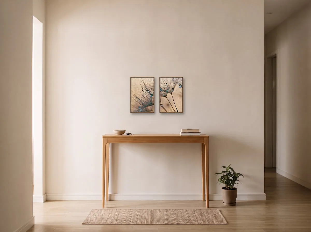 Duo 30×45 flutuante tabaco em hall