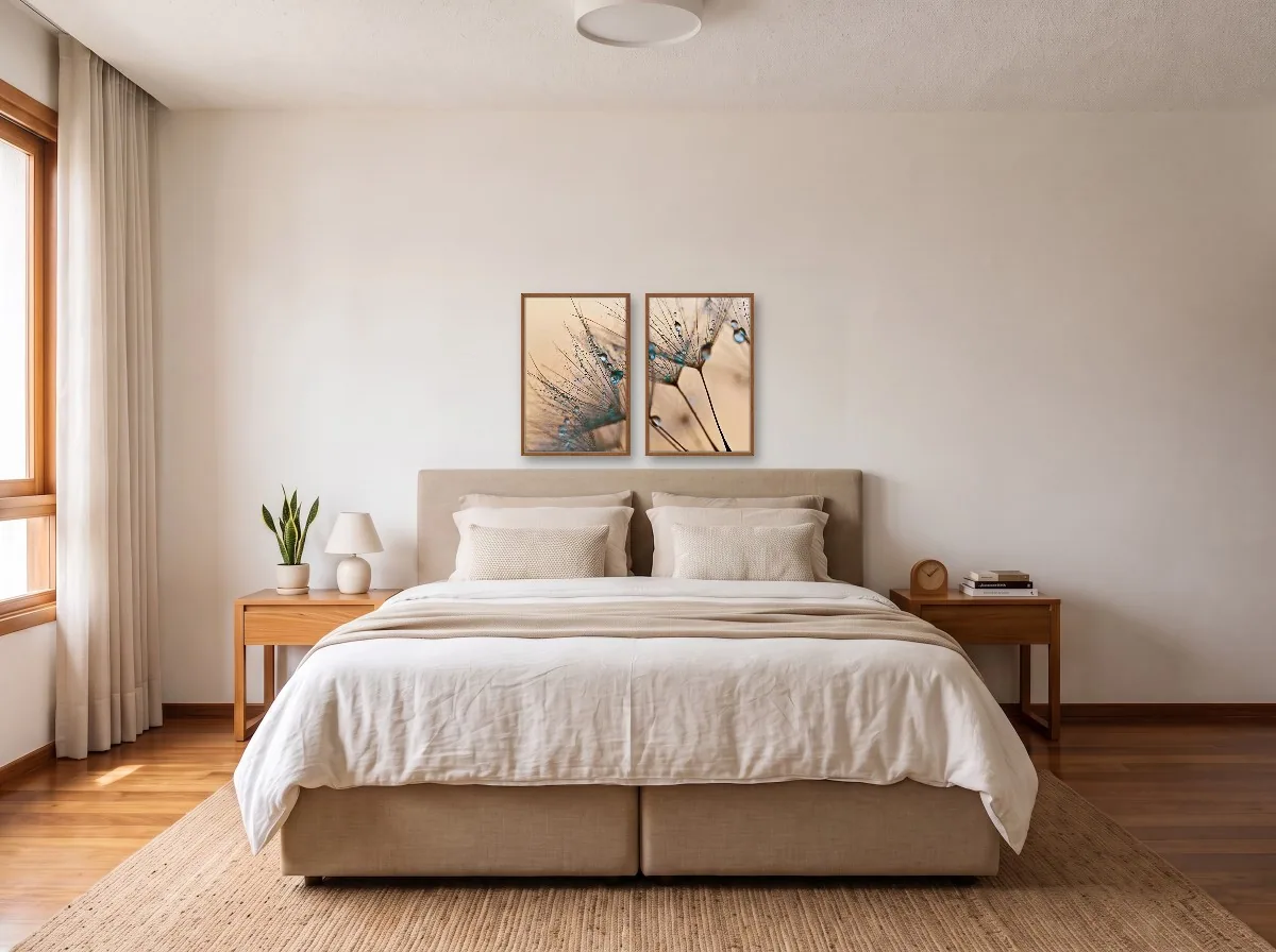 Duo 40×60 com caixa freijó em quarto