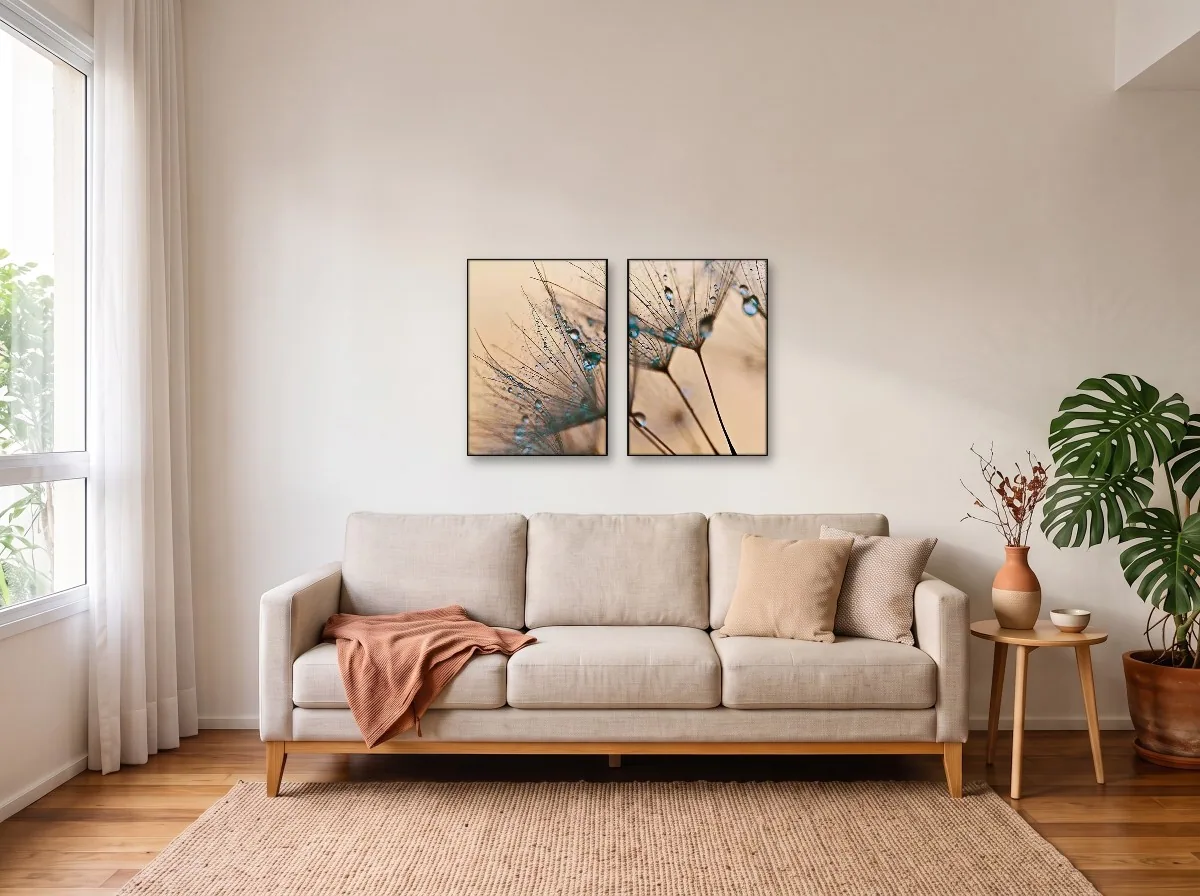 Duo 50×70 com filete preto em sala