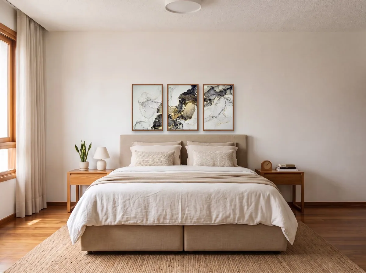 Trio 40×60 com caixa freijó em quarto