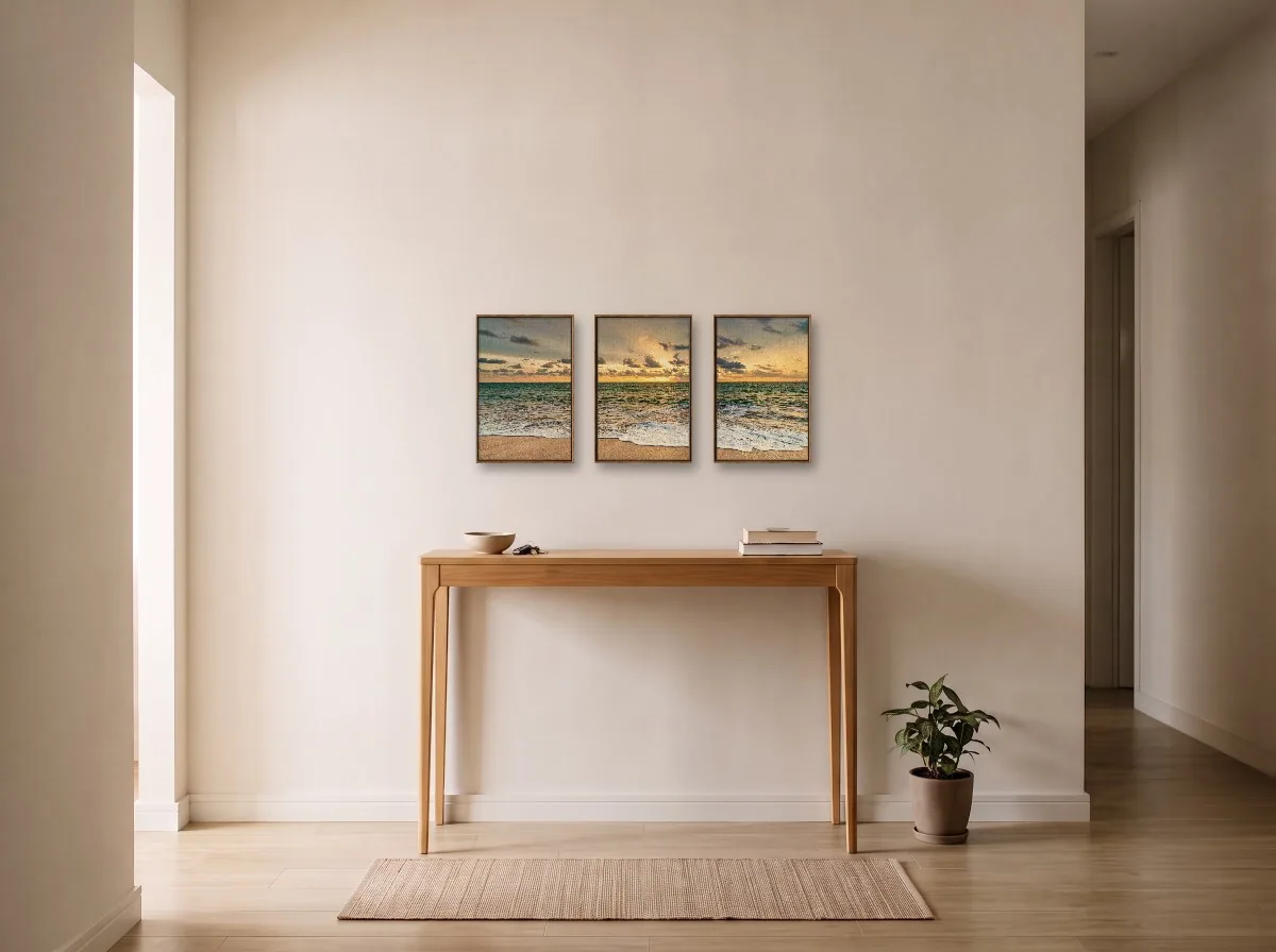 Trio 30×45 flutuante tabaco em hall