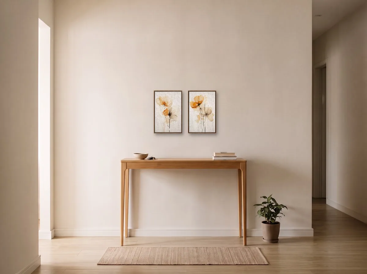Duo 30×45 flutuante tabaco em hall