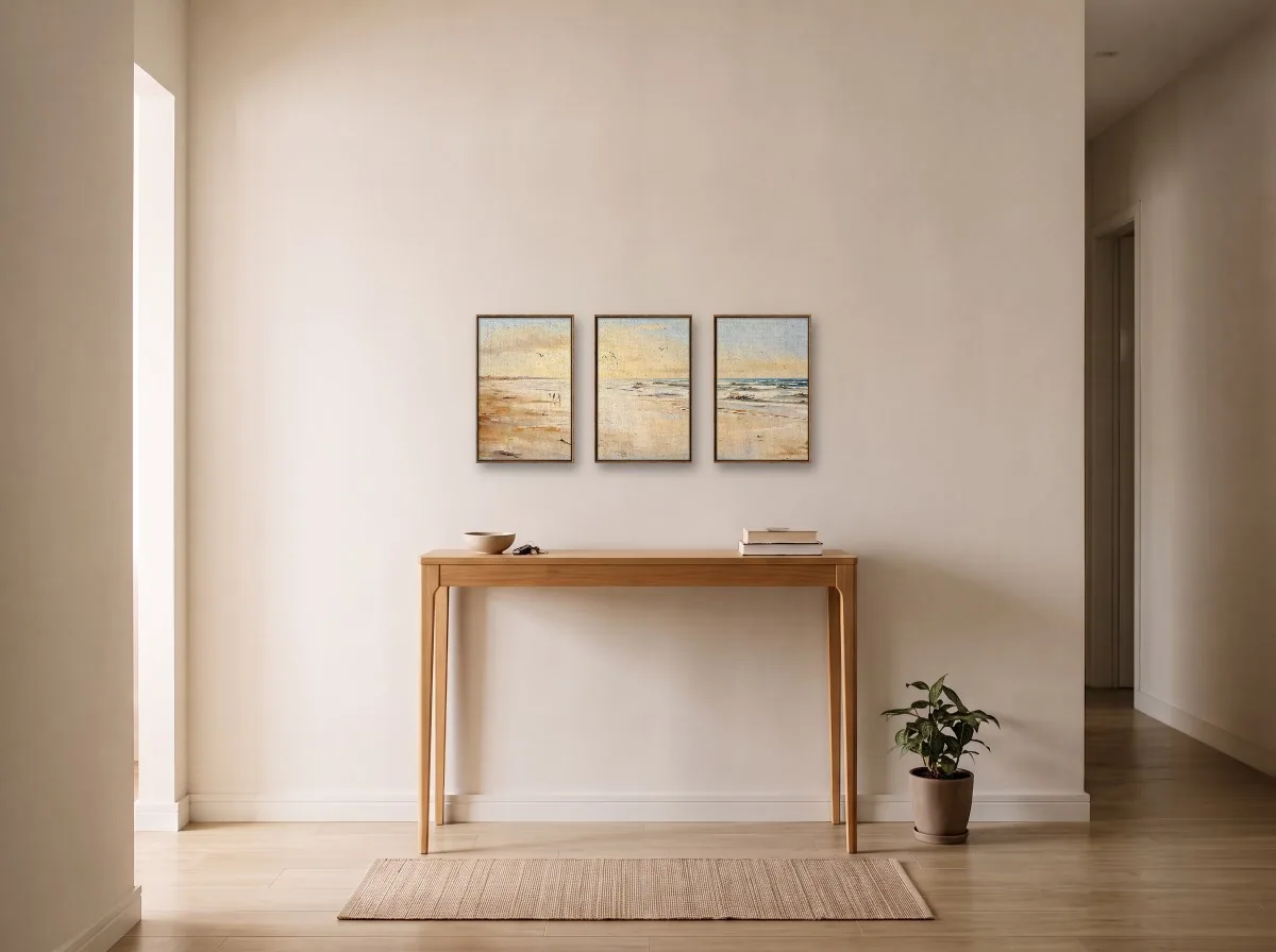 Trio 30×45 flutuante tabaco em hall