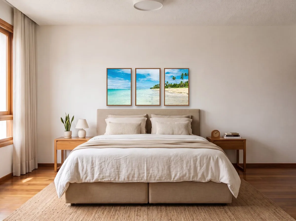 Trio 40×60 com caixa freijó em quarto