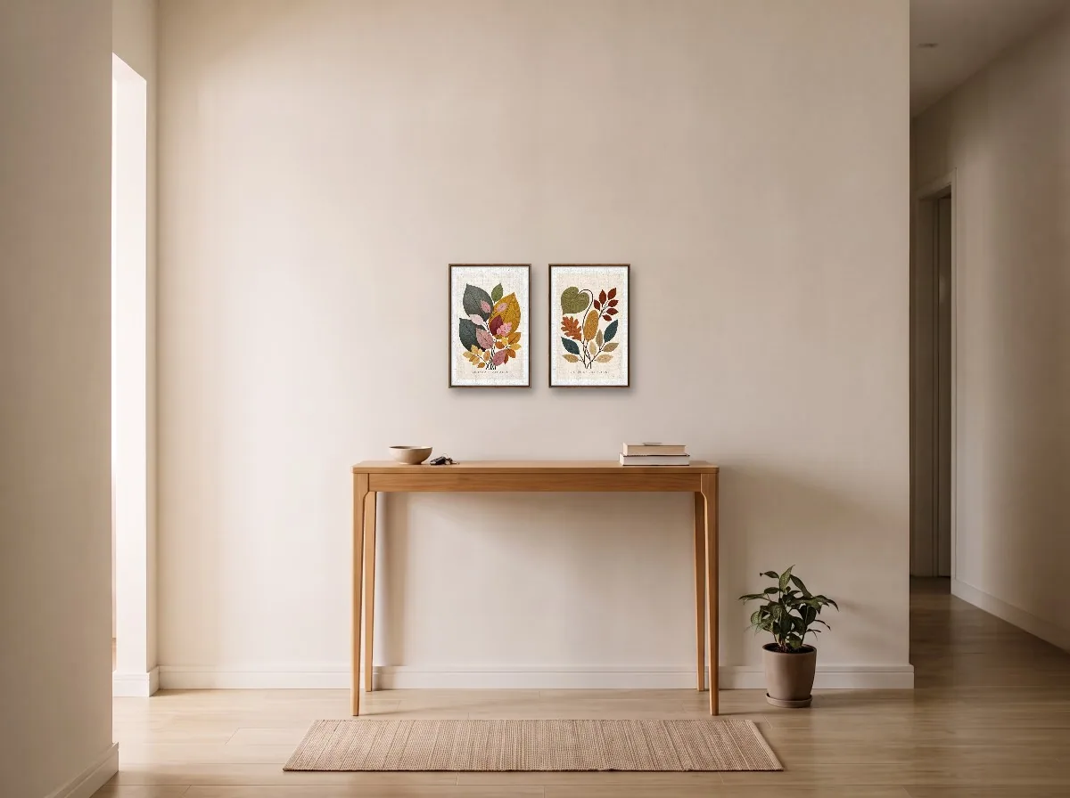 Duo 30×45 flutuante tabaco em hall