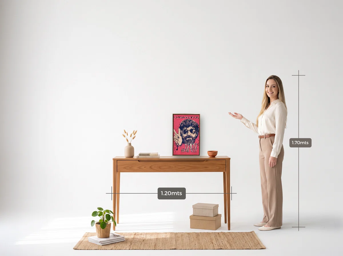 Quadro 30×45 · Flutuante · tabaco · Hall · aparador de 1,20 m