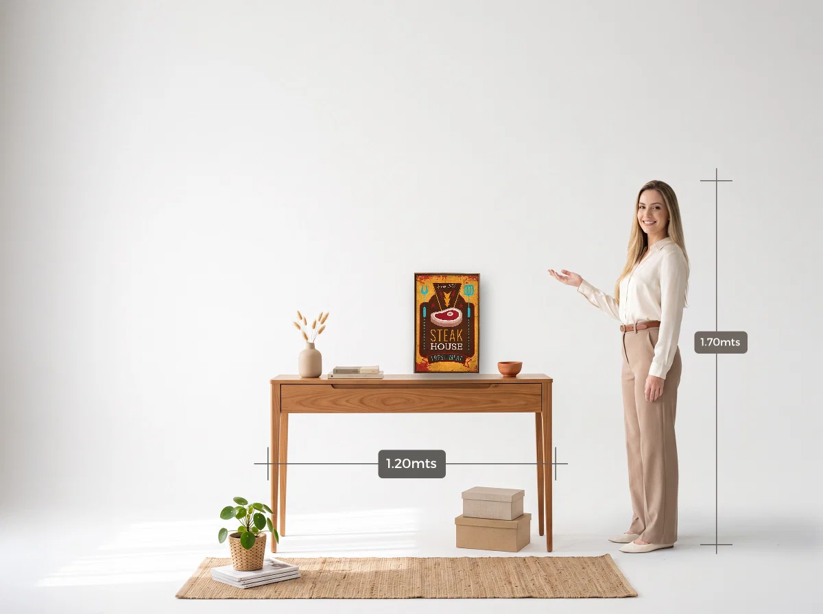 Quadro 30×45 · Flutuante · tabaco · Hall · aparador de 1,20 m