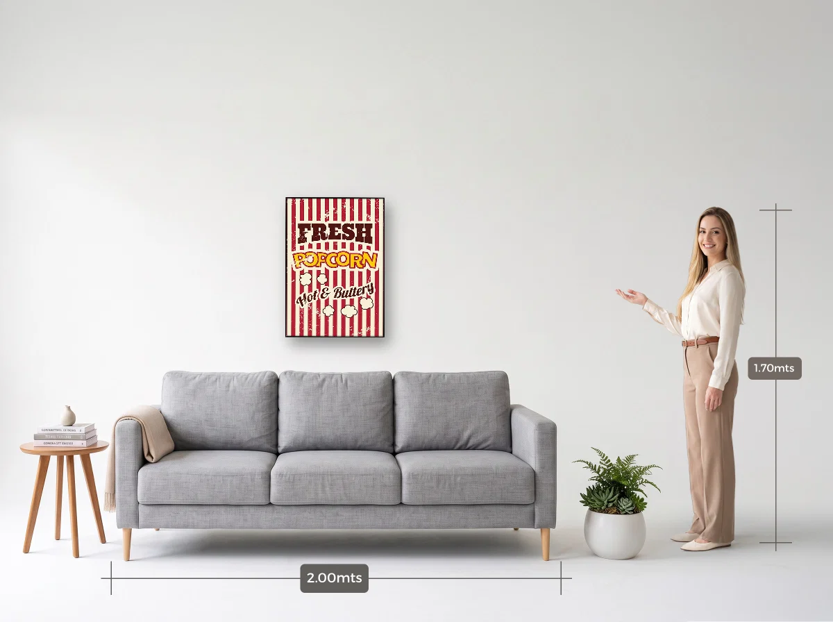 Quadro 50×70 · Filete · preta · Sala · sofá de 2,00 m