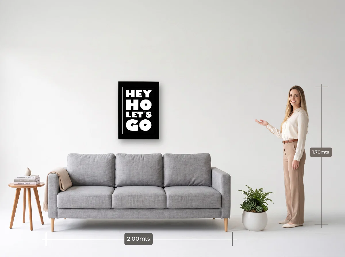 Quadro 50×70 · Filete · preta · Sala · sofá de 2,00 m
