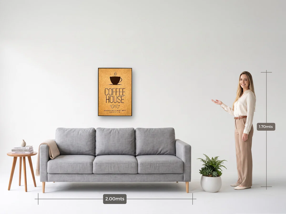 Quadro 50×70 · Filete · preta · Sala · sofá de 2,00 m