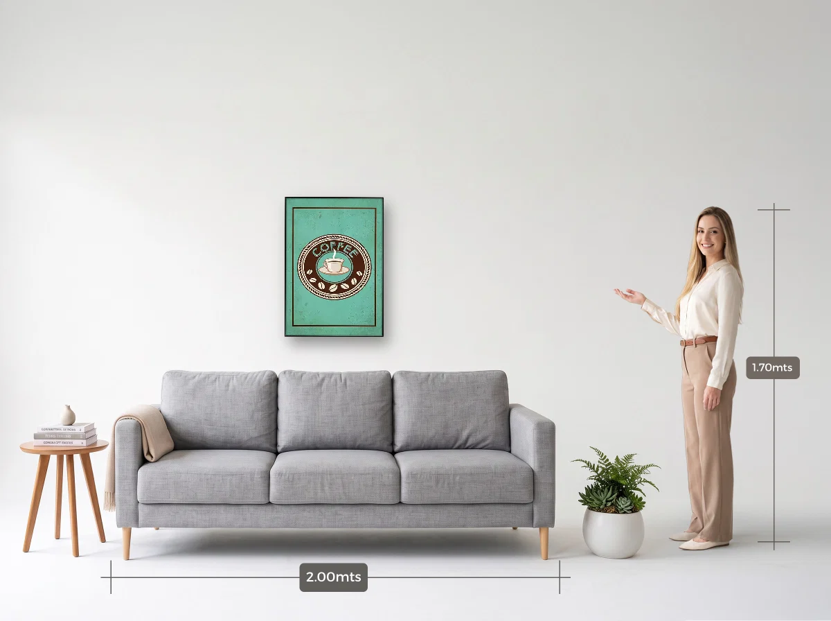 Quadro 50×70 · Filete · preta · Sala · sofá de 2,00 m