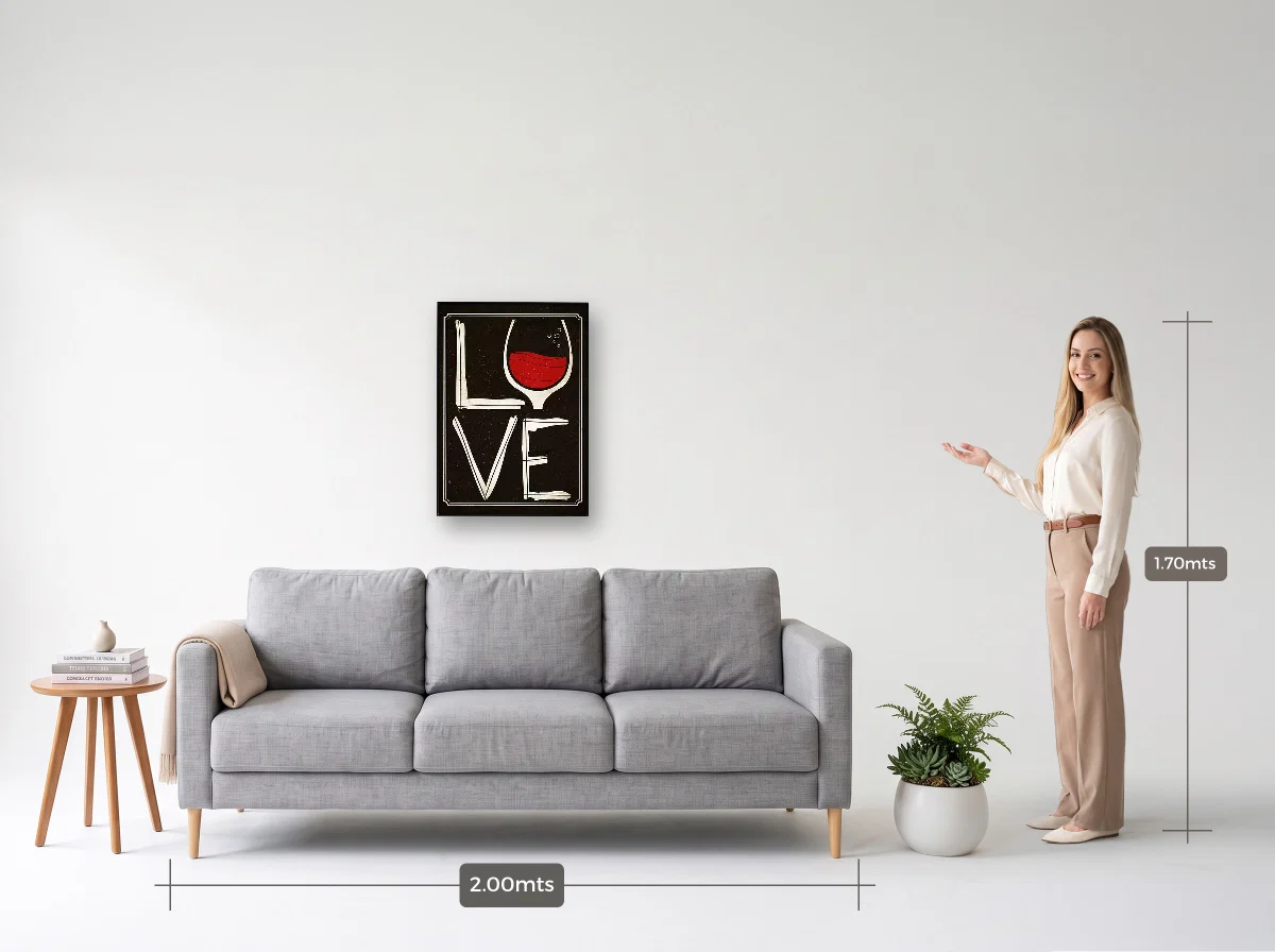 Quadro 50×70 · Filete · preta · Sala · sofá de 2,00 m