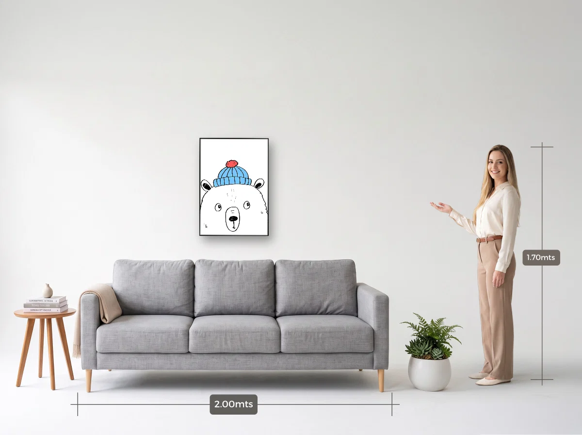 Quadro 50×70 · Filete · preta · Sala · sofá de 2,00 m