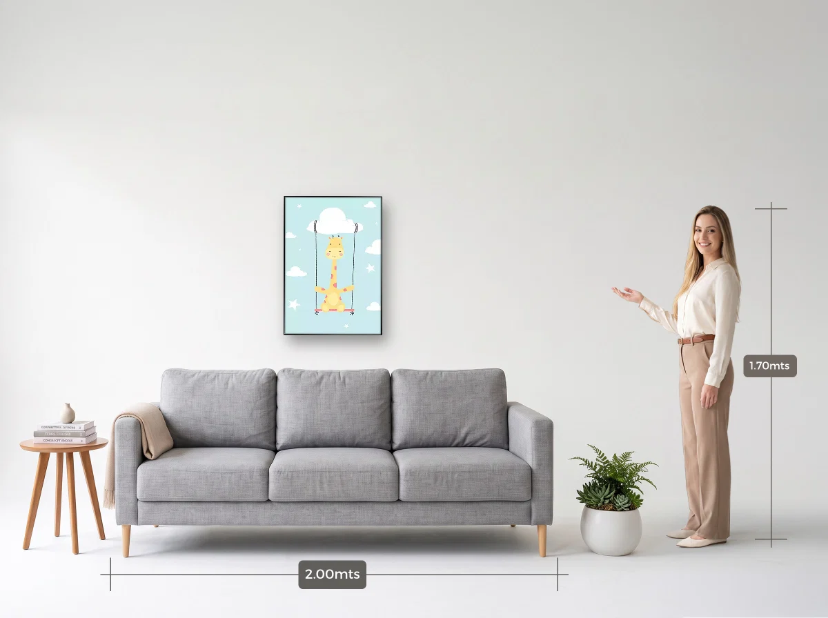 Quadro 50×70 · Filete · preta · Sala · sofá de 2,00 m
