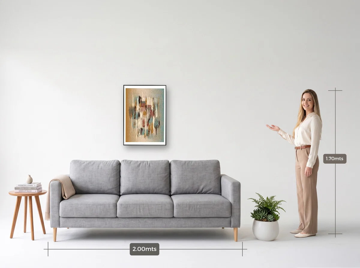 Quadro 50×70 · Filete · preta · Sala · sofá de 2,00 m