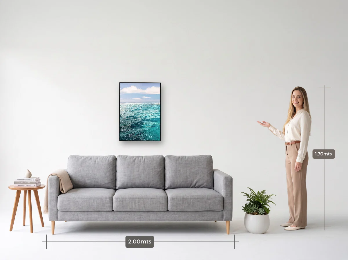 Quadro 50×70 · Filete · preta · Sala · sofá de 2,00 m