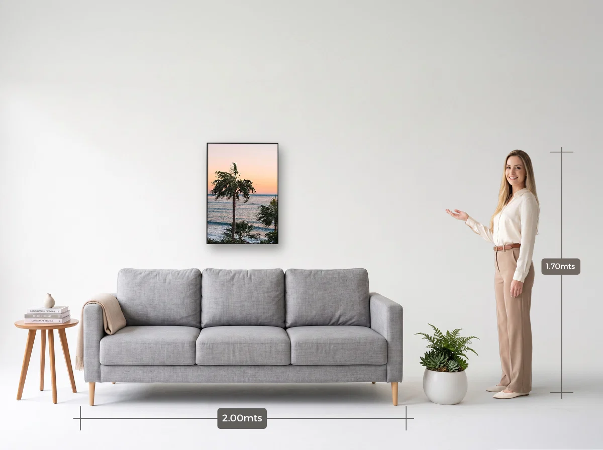 Quadro 50×70 · Filete · preta · Sala · sofá de 2,00 m