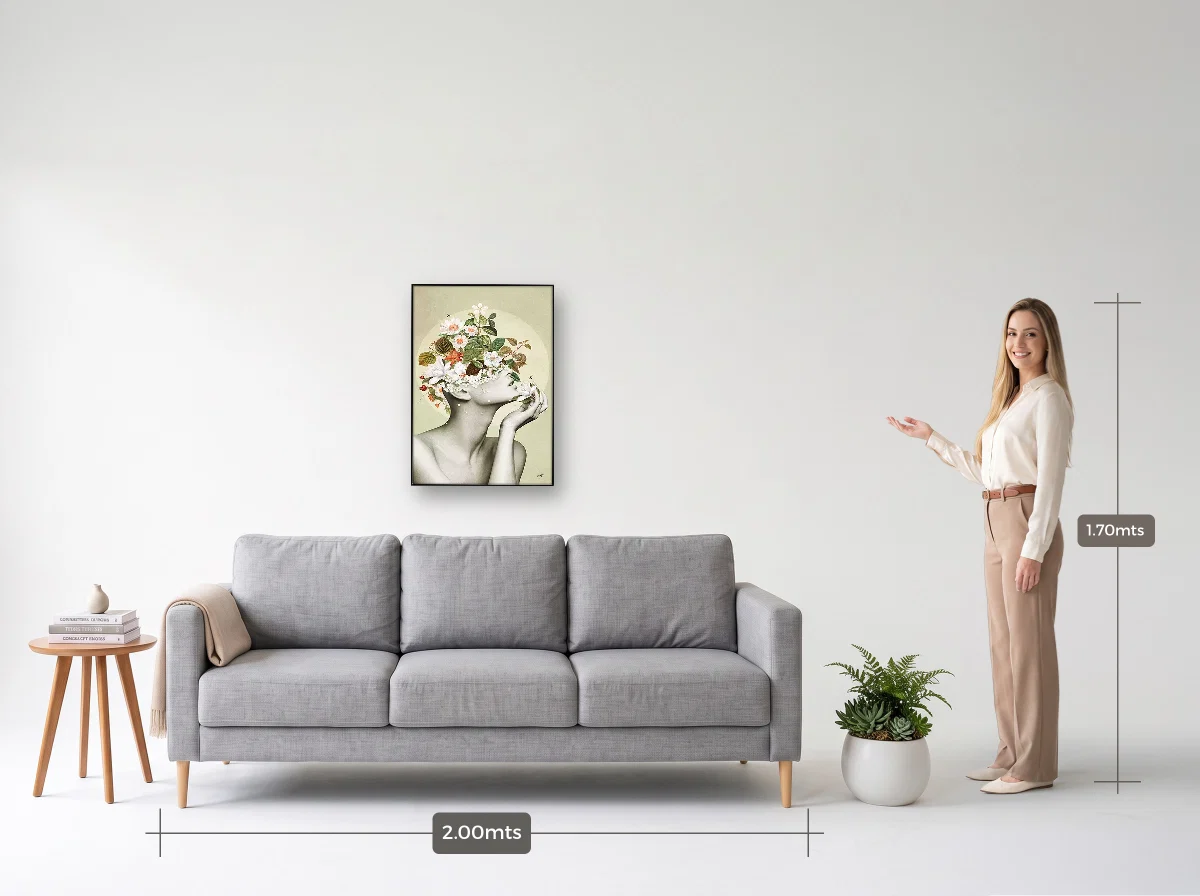 Quadro 50×70 · Filete · preta · Sala · sofá de 2,00 m