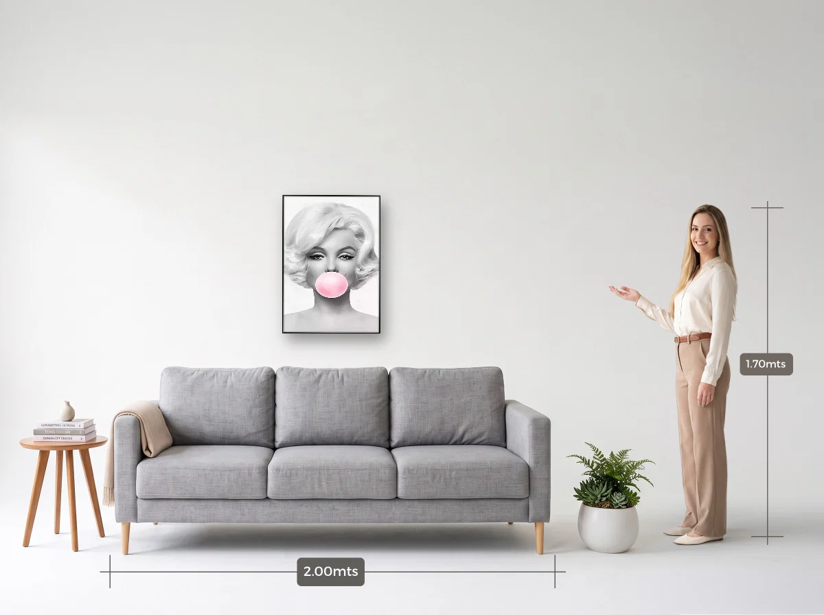 Quadro 50×70 · Filete · preta · Sala · sofá de 2,00 m