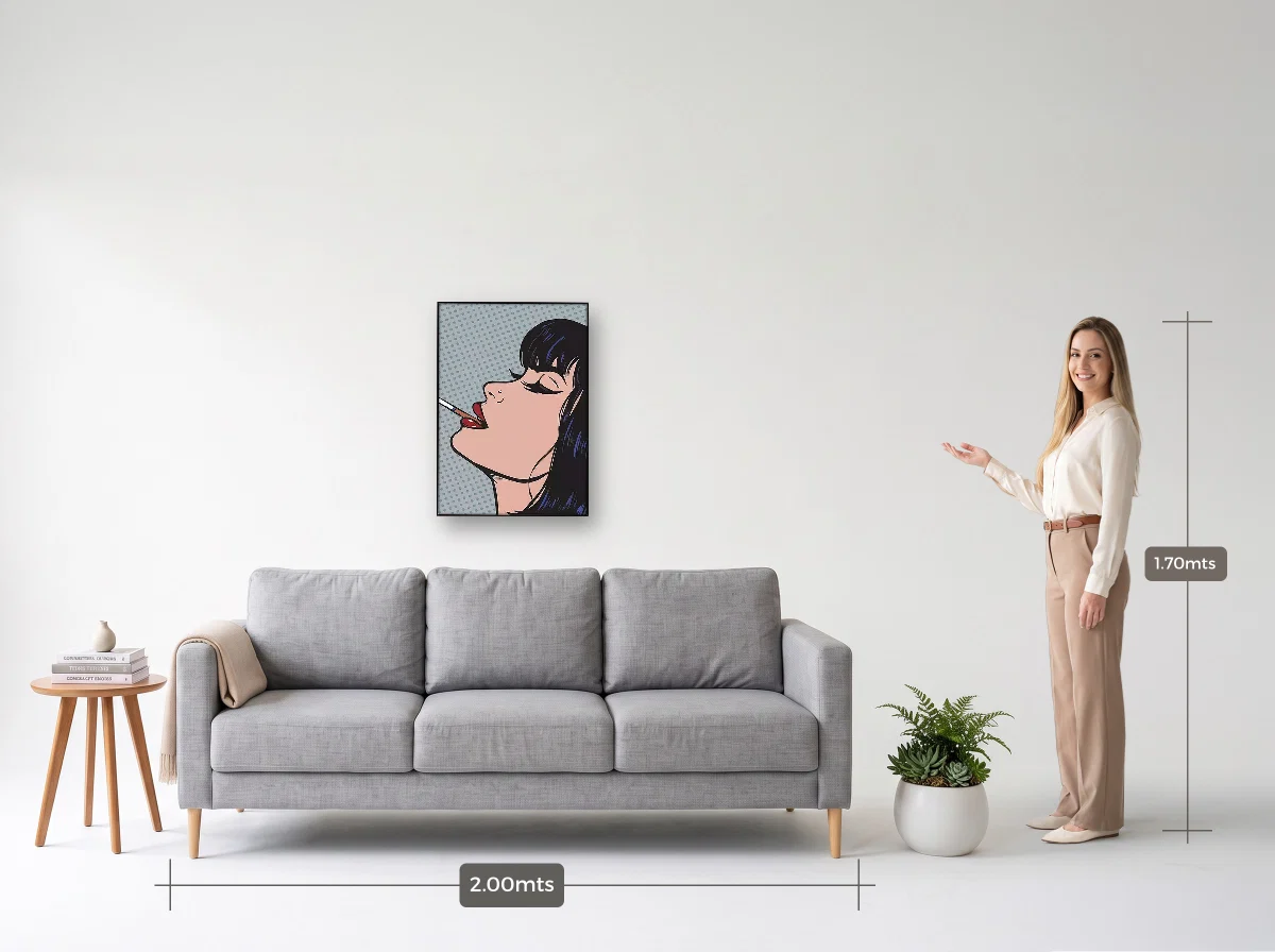 Quadro 50×70 · Filete · preta · Sala · sofá de 2,00 m