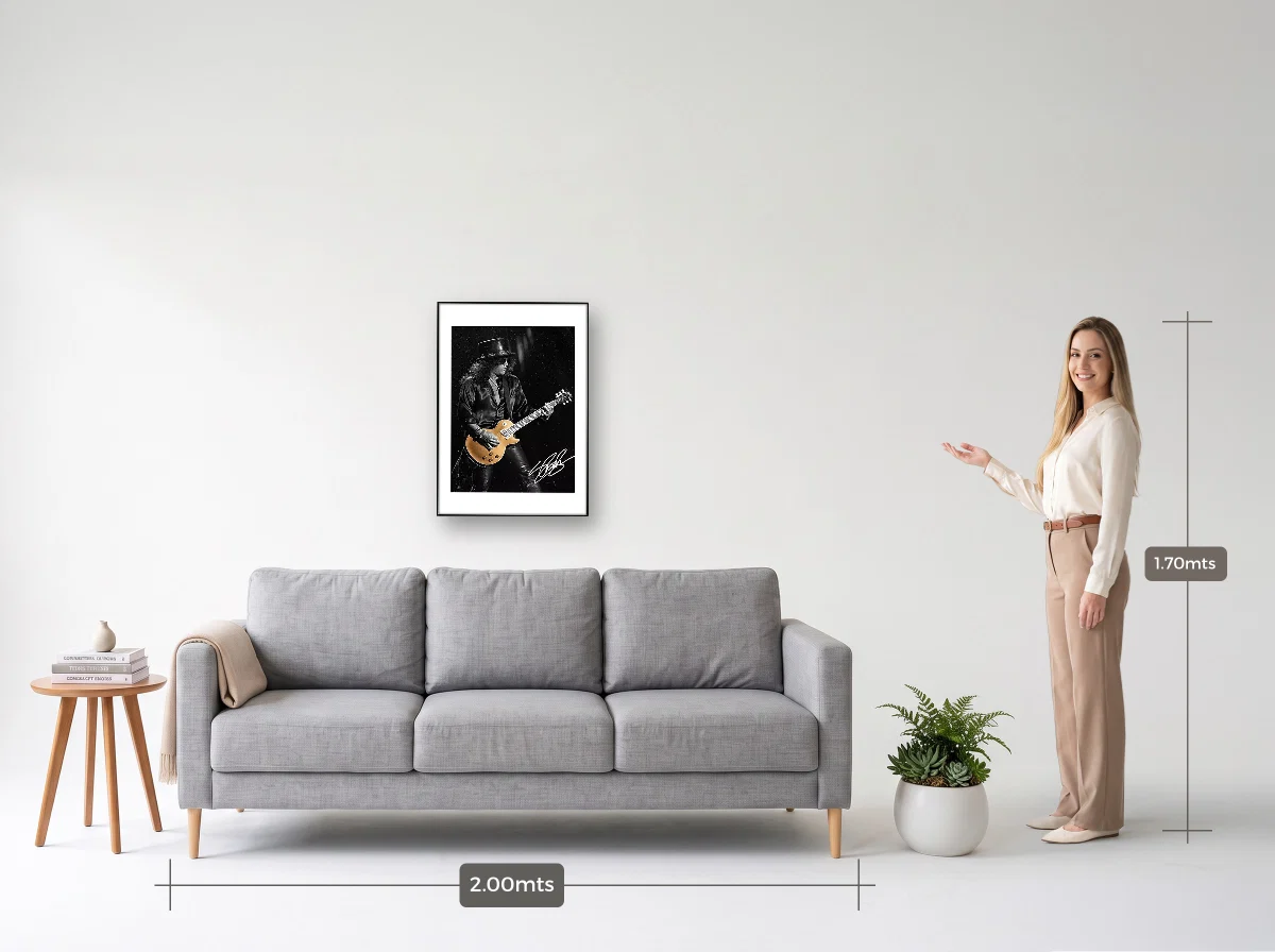 Quadro 50×70 · Filete · preta · Sala · sofá de 2,00 m