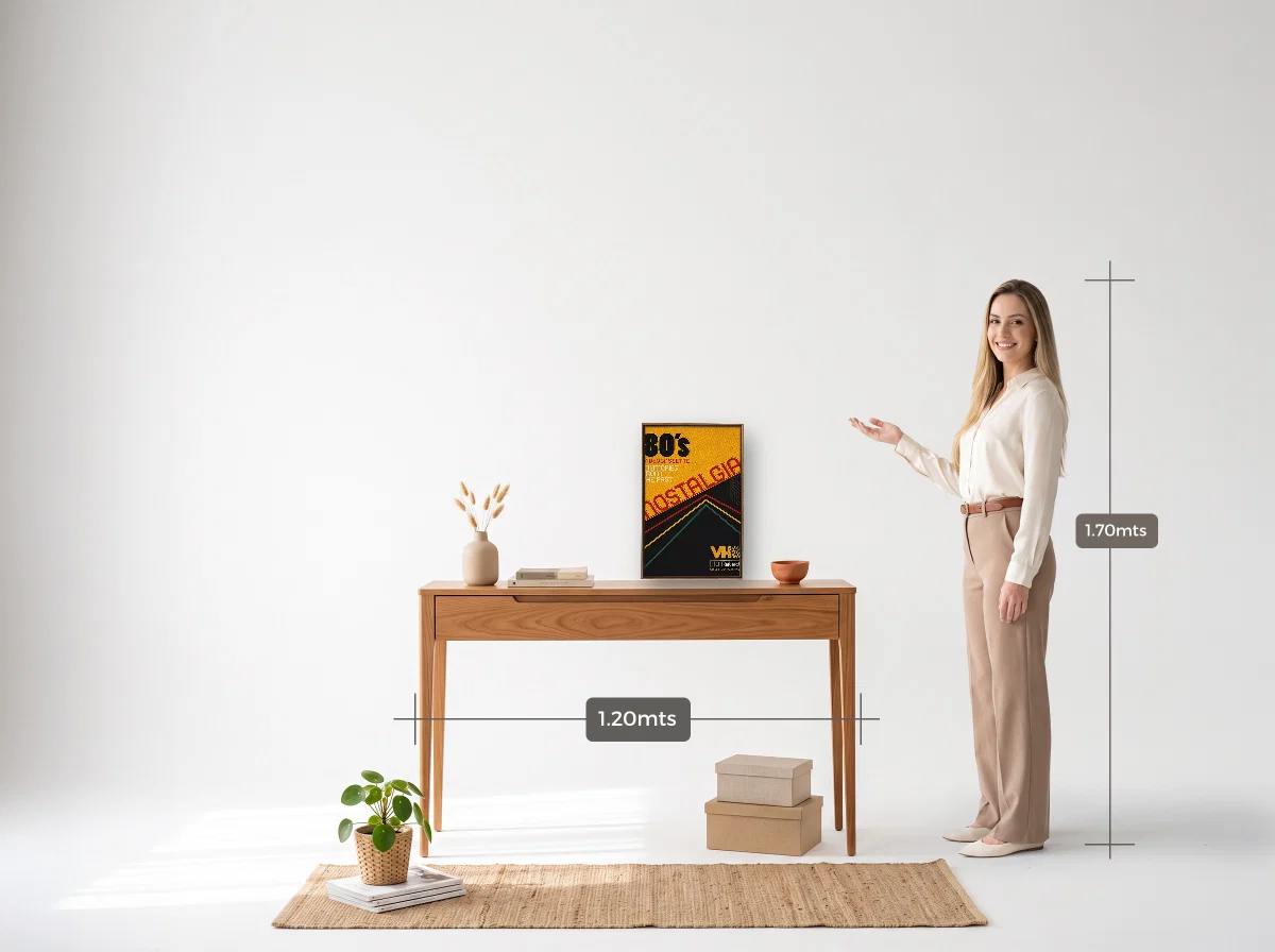Quadro 30×45 · Flutuante · tabaco · Hall · aparador de 1,20 m