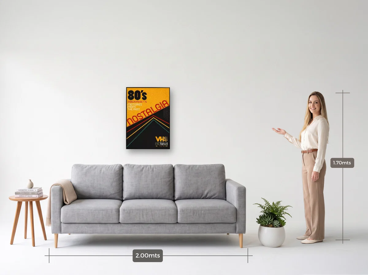 Quadro 50×70 · Filete · preta · Sala · sofá de 2,00 m