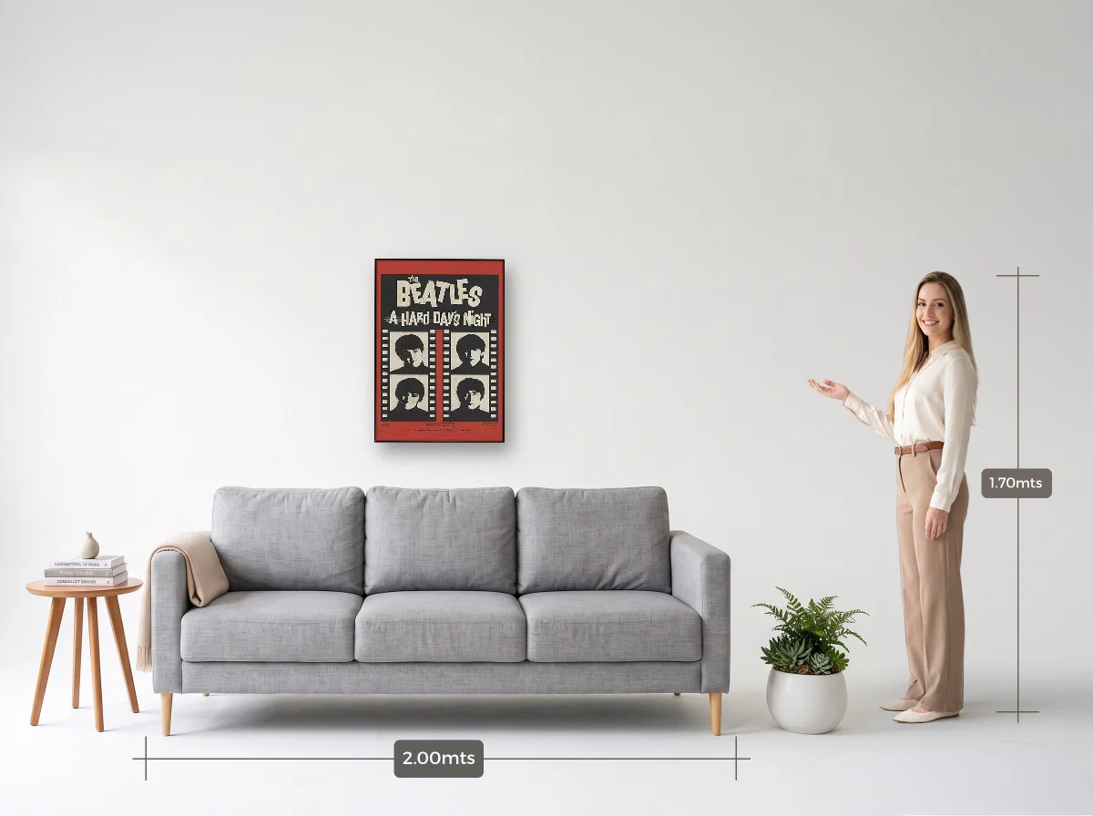 Quadro 50×70 · Filete · preta · Sala · sofá de 2,00 m