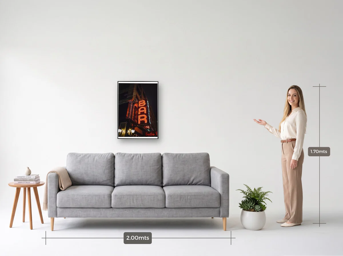 Quadro 50×70 · Filete · preta · Sala · sofá de 2,00 m