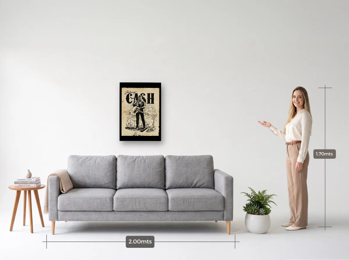 Quadro 50×70 · Filete · preta · Sala · sofá de 2,00 m