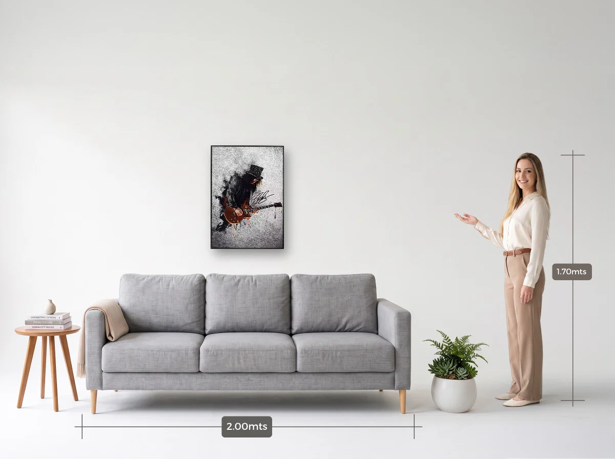 Quadro 50×70 · Filete · preta · Sala · sofá de 2,00 m