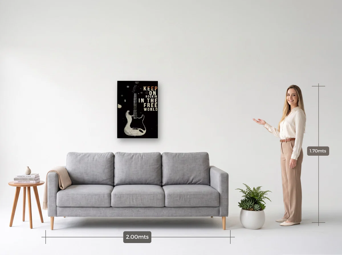 Quadro 50×70 · Filete · preta · Sala · sofá de 2,00 m