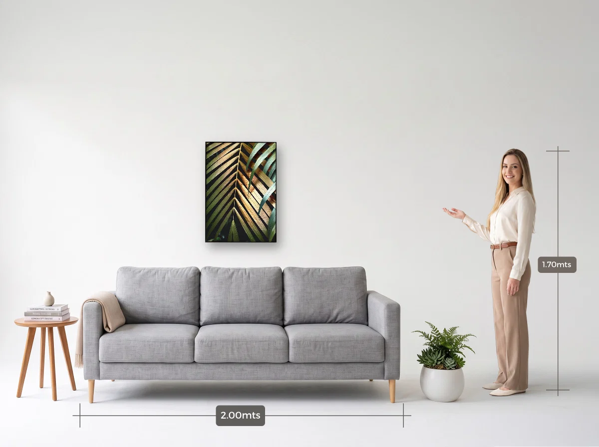 Quadro 50×70 · Filete · preta · Sala · sofá de 2,00 m