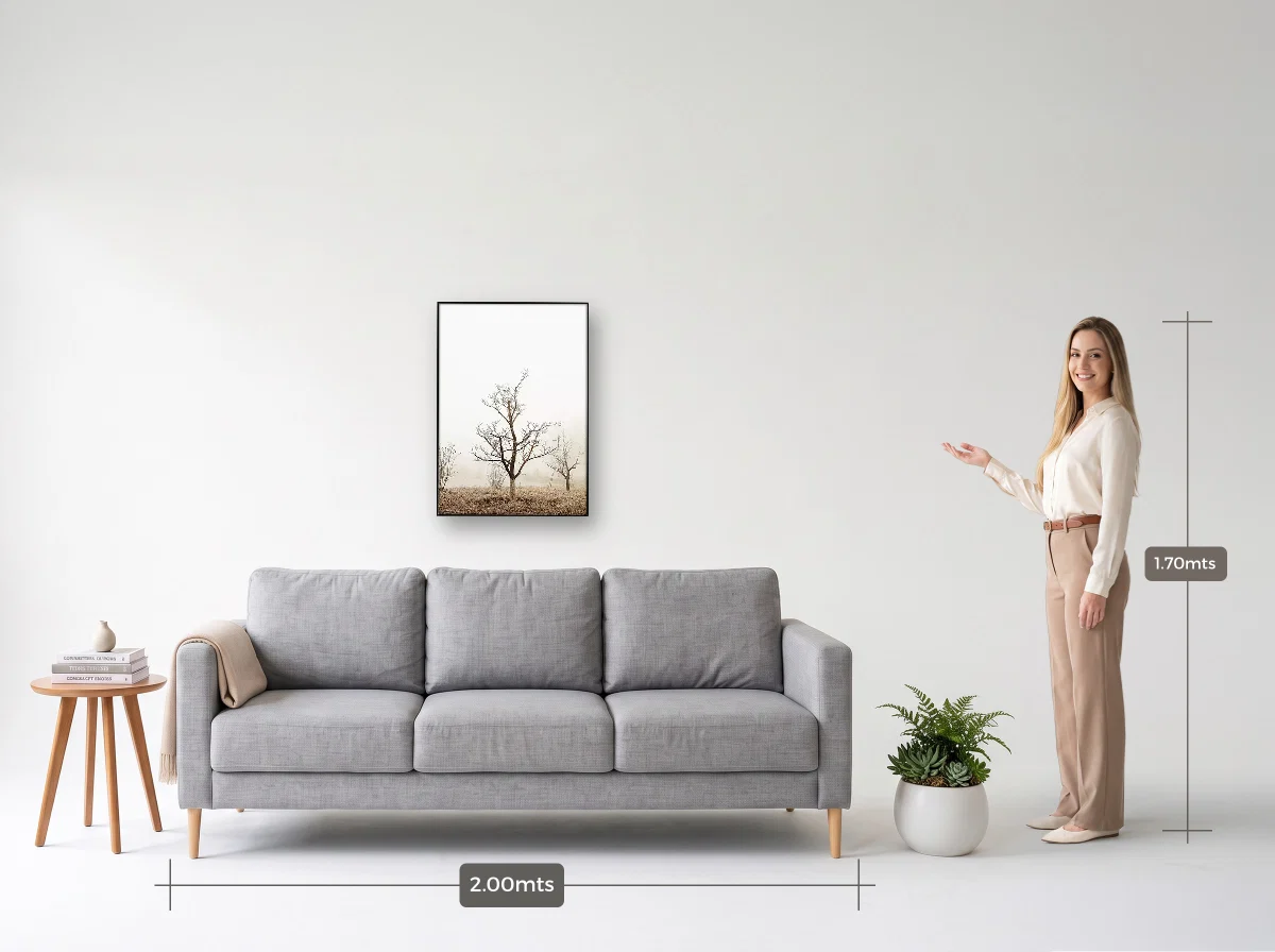 Quadro 50×70 · Filete · preta · Sala · sofá de 2,00 m