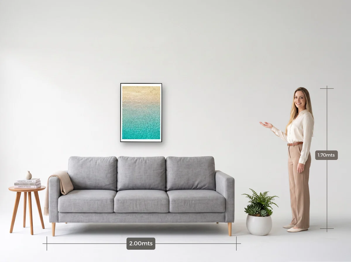 Quadro 50×70 · Filete · preta · Sala · sofá de 2,00 m
