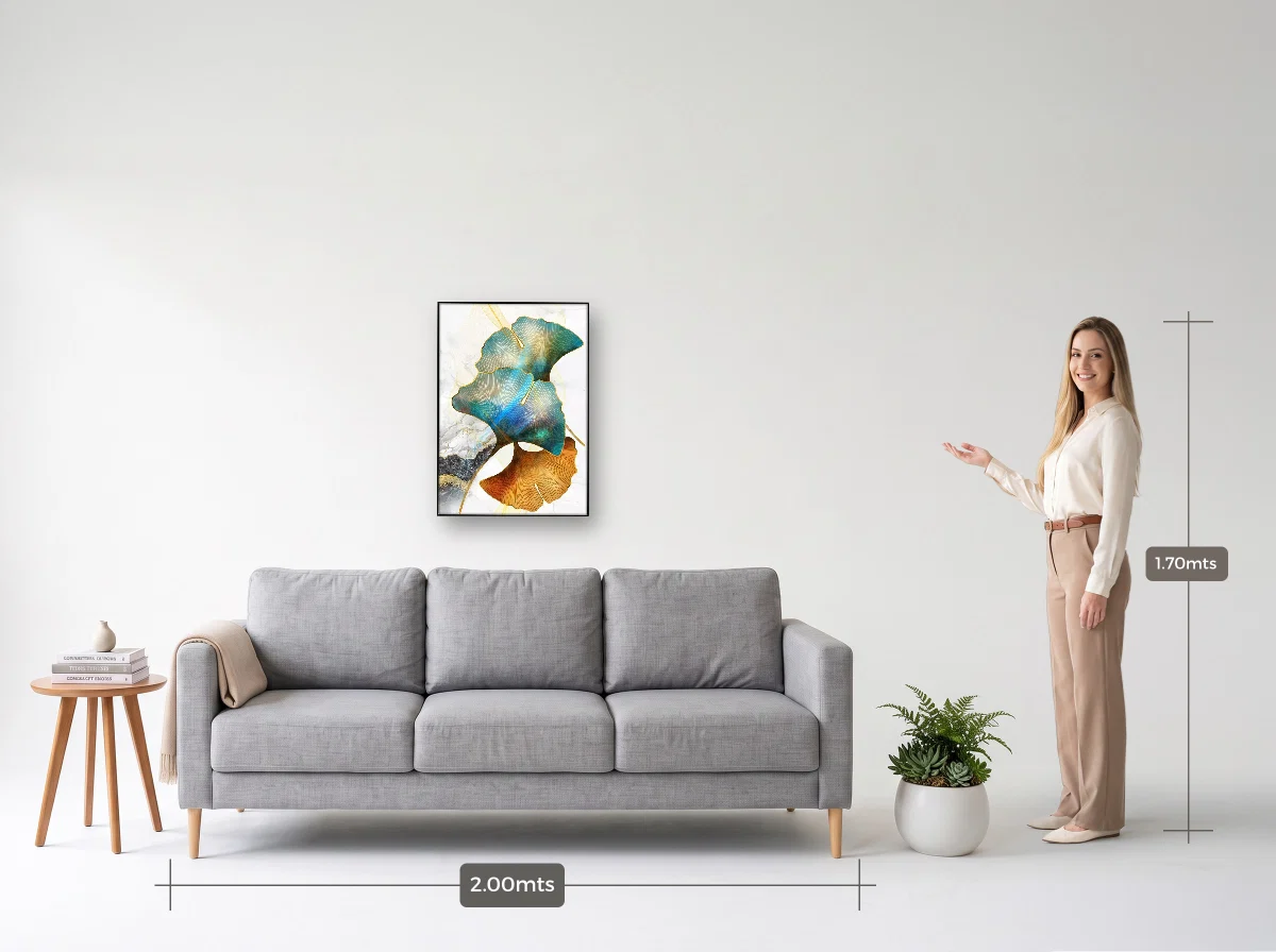 Quadro 50×70 · Filete · preta · Sala · sofá de 2,00 m