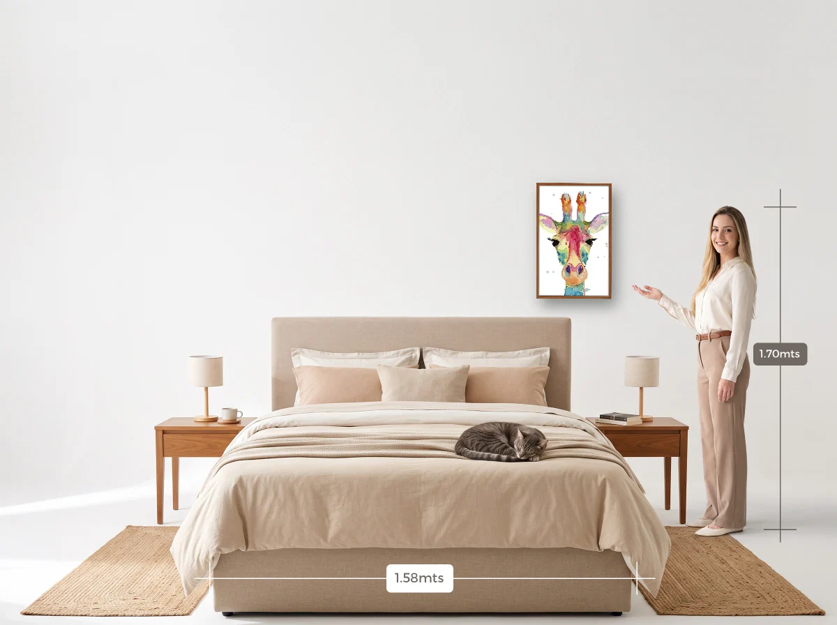 Quadro 40×60 · Caixa · freijó · Quarto · cama queen