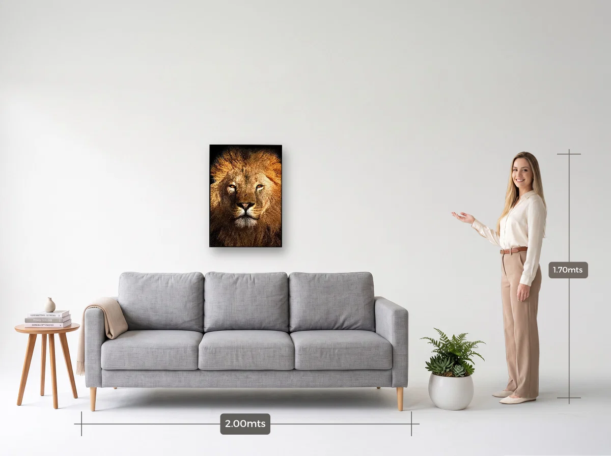 Quadro 50×70 · Filete · preta · Sala · sofá de 2,00 m