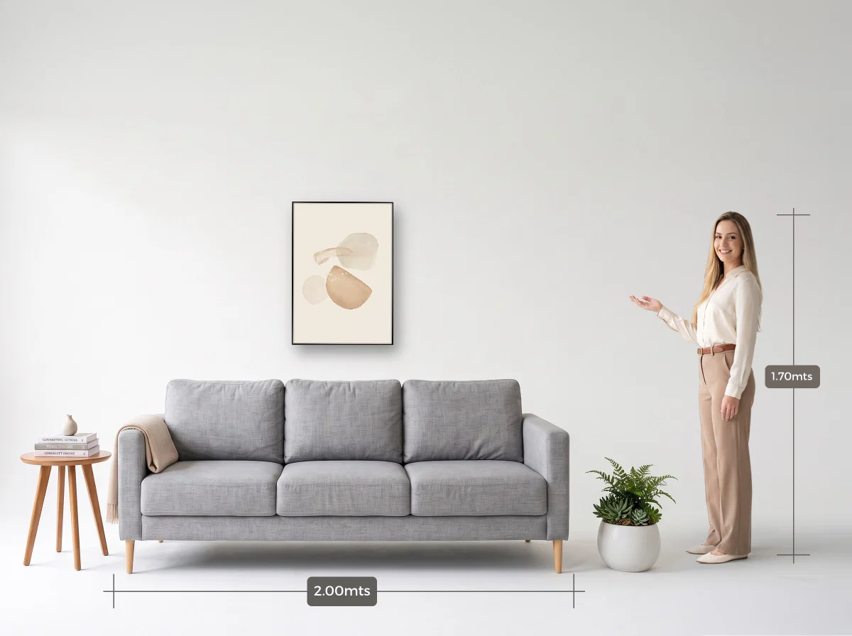 Quadro 50×70 · Filete · preta · Sala · sofá de 2,00 m