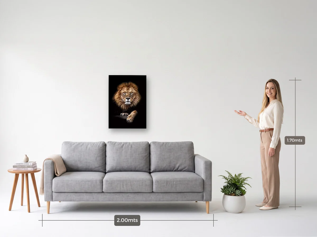 Quadro 50×70 · Filete · preta · Sala · sofá de 2,00 m