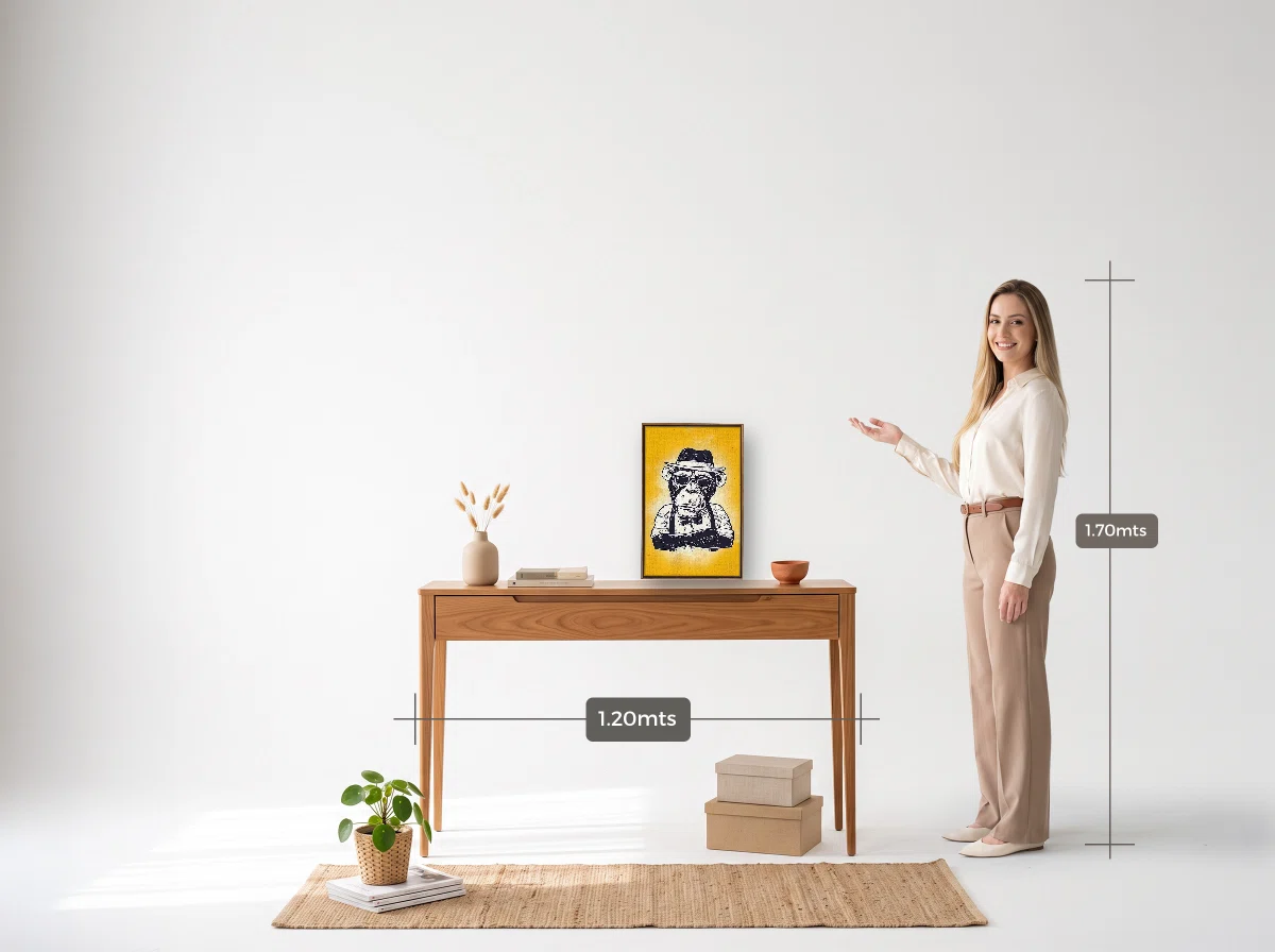 Quadro 30×45 · Flutuante · tabaco · Hall · aparador de 1,20 m