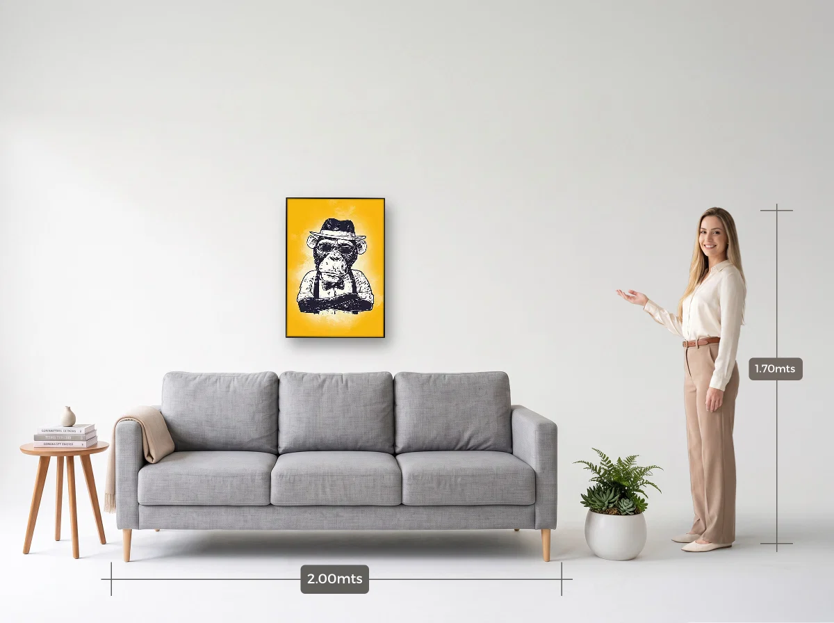Quadro 50×70 · Filete · preta · Sala · sofá de 2,00 m