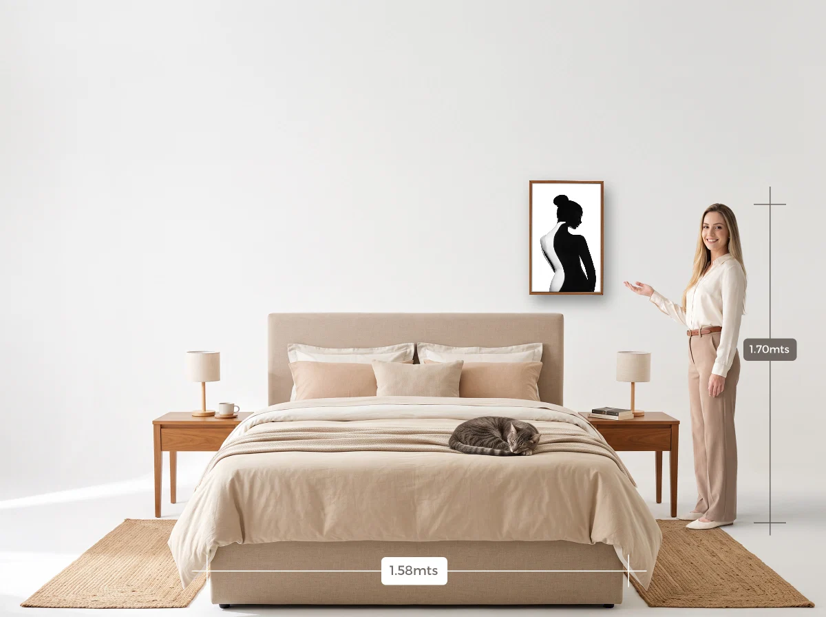 Quadro 40×60 · Caixa · freijó · Quarto · cama queen