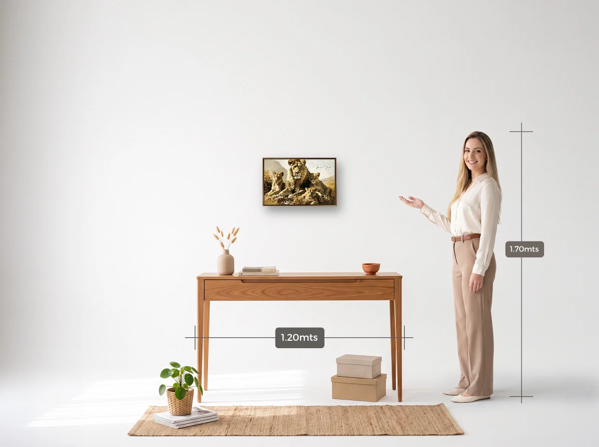 Quadro 30×45 · Flutuante · tabaco · Hall · aparador de 1,20 m