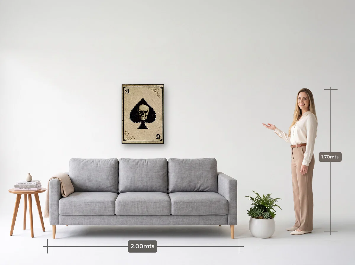 Quadro 50×70 · Filete · preta · Sala · sofá de 2,00 m
