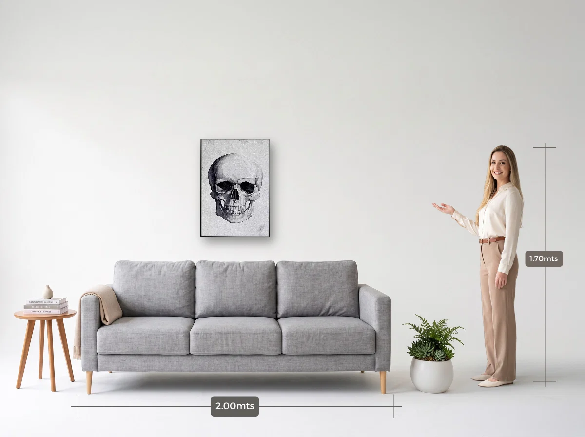 Quadro 50×70 · Filete · preta · Sala · sofá de 2,00 m