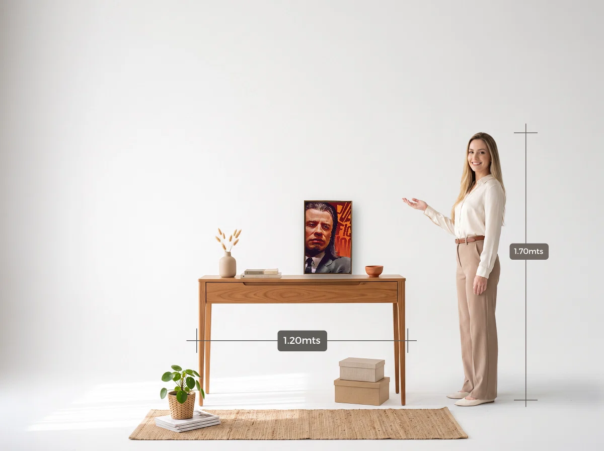 Quadro 30×45 · Flutuante · tabaco · Hall · aparador de 1,20 m